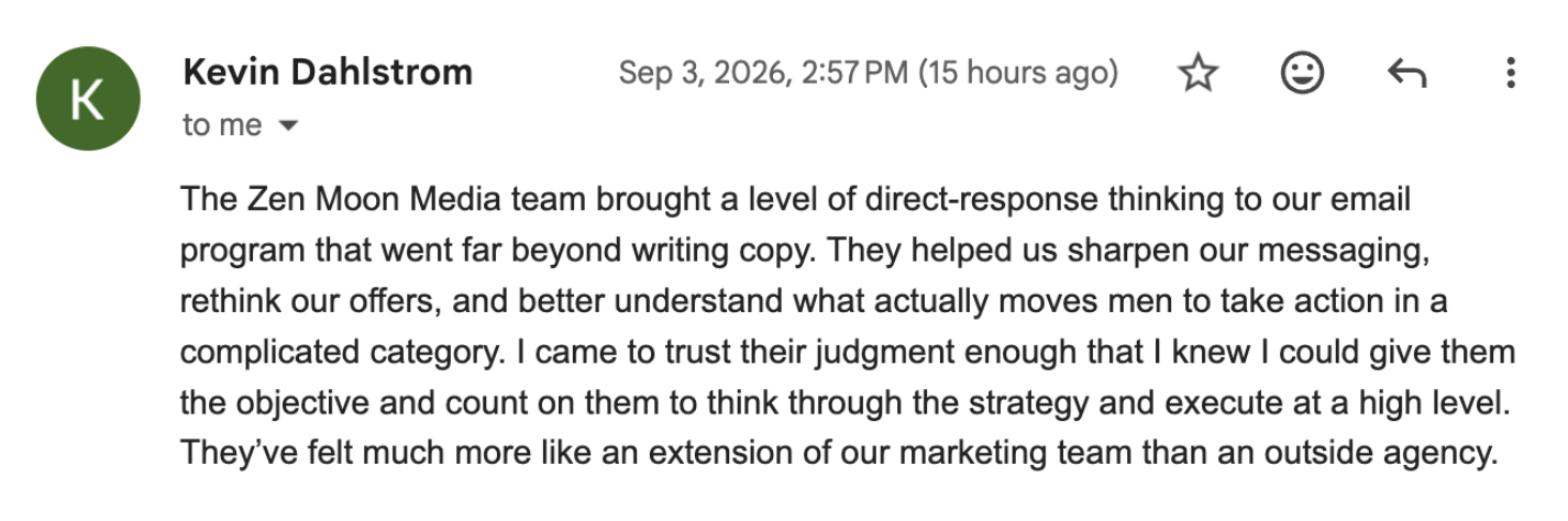Kevin Dahlstrom on Zen Moon Media's direct response strategy
