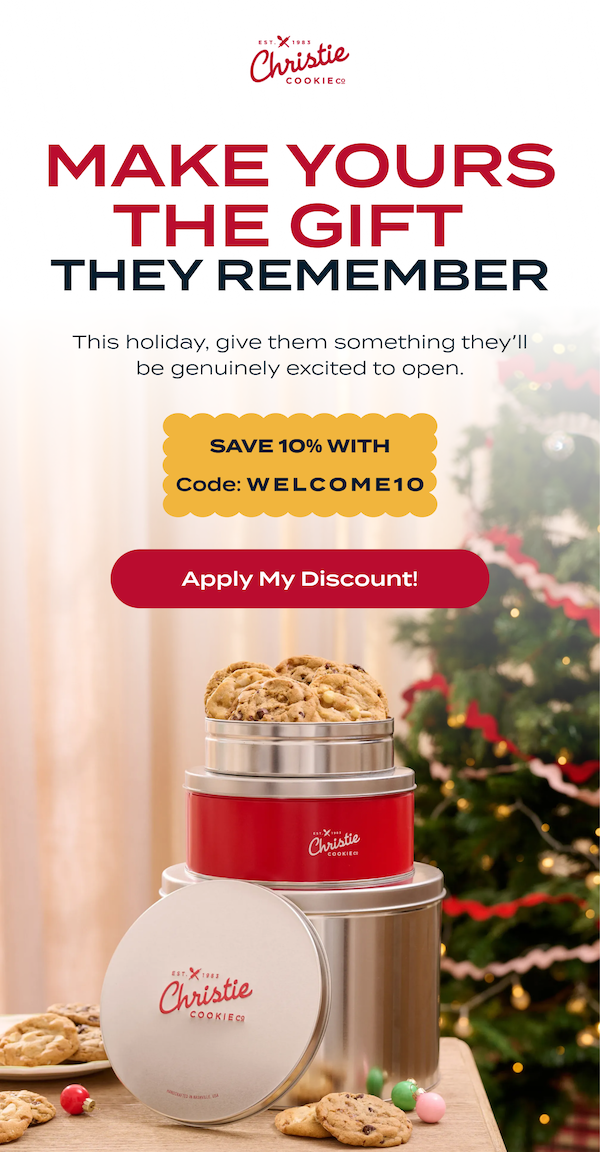 Christie Cookie Co — Make Yours the Gift They Remember email
