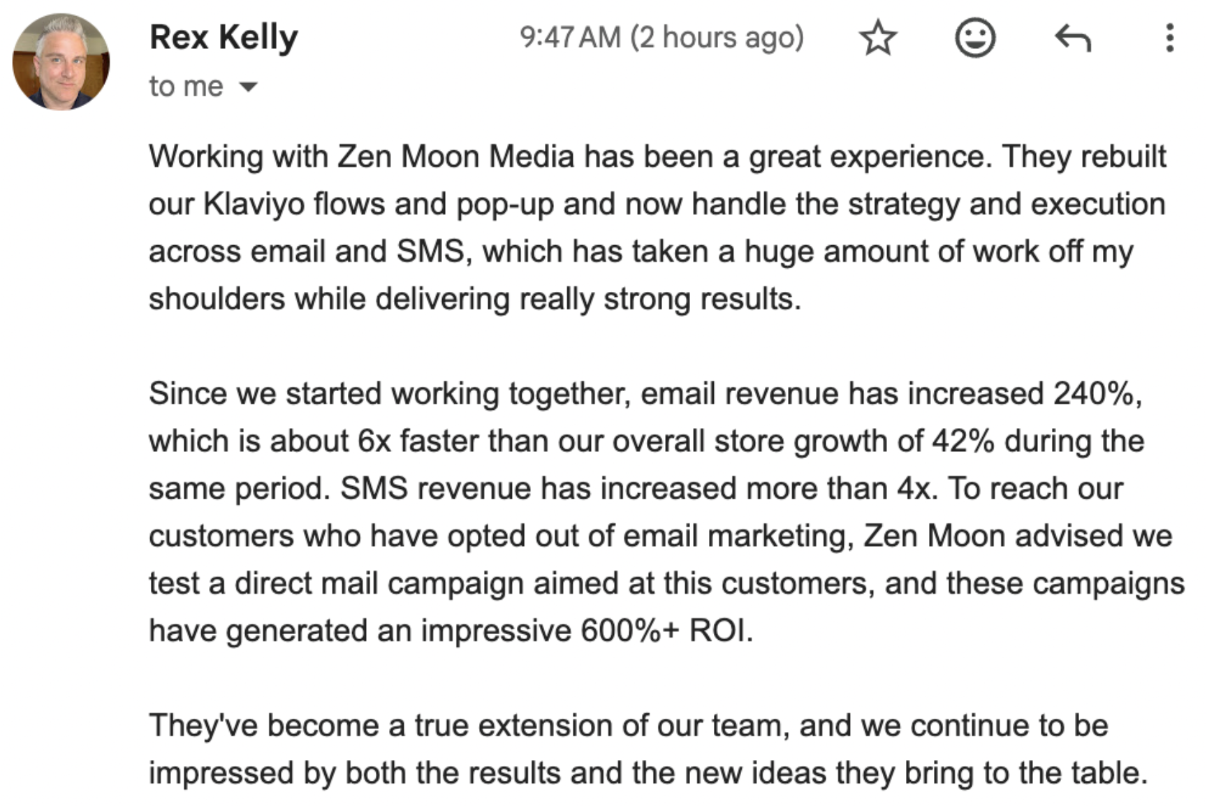 Rex Kelly: 240% email revenue growth and 4x SMS revenue