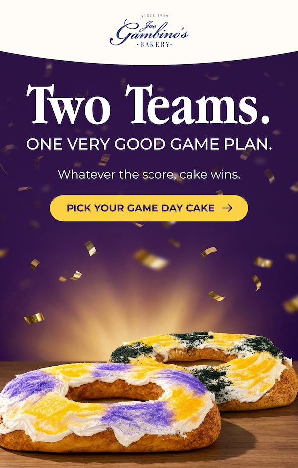 Gambino's Bakery — Game Day Cakes email